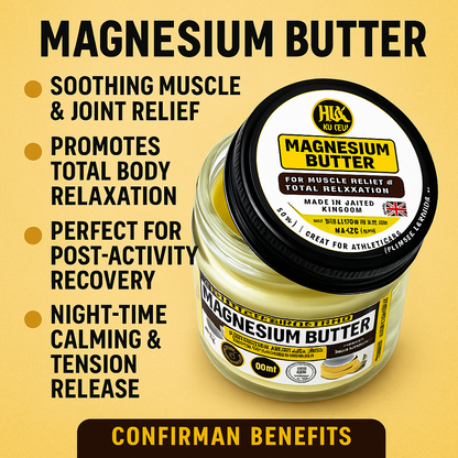Magnesium Butter – Muscle Relief, Soothing & Hydrating Body Cream | Made in UK | 60ml