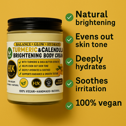 Turmeric & Calendula Brightening Body Cream – Glow Boost, Even Skin Tone & Deep Hydration
