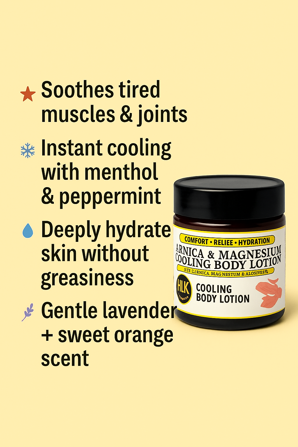 Arnica & Magnesium Cooling Body Lotion – Muscle Relief, Soothing & Refreshing | 120ml