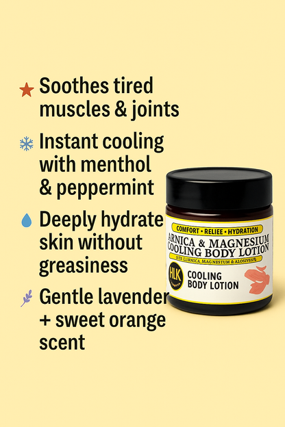 Arnica & Magnesium Cooling Body Lotion – Muscle Relief, Soothing & Refreshing | 120ml