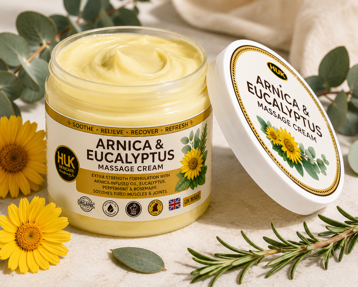 2 x Extra Strength Arnica & Eucalyptus Massage Cream | Peppermint & Rosemary