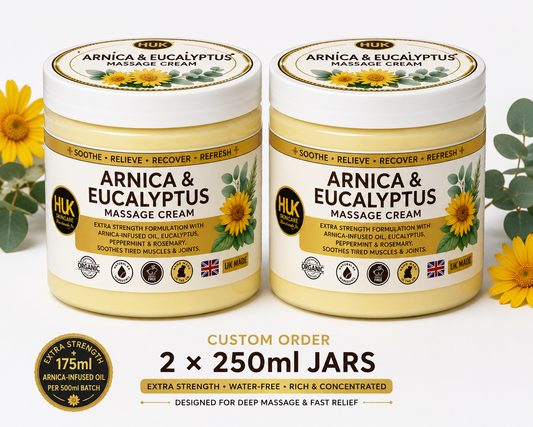 2 x Extra Strength Arnica & Eucalyptus Massage Cream | Peppermint & Rosemary