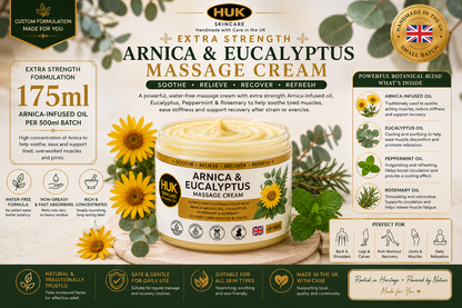 2 x Extra Strength Arnica & Eucalyptus Massage Cream | Peppermint & Rosemary