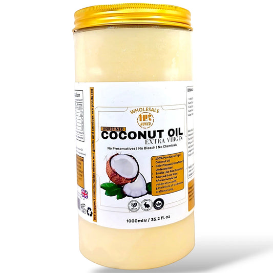 Organic Virgin Coconut Oil 1000ml – Cold Pressed, Pure & Unrefined, Ethically Sourced – Raw Coconut Oil for Cooking, Skin & Hair