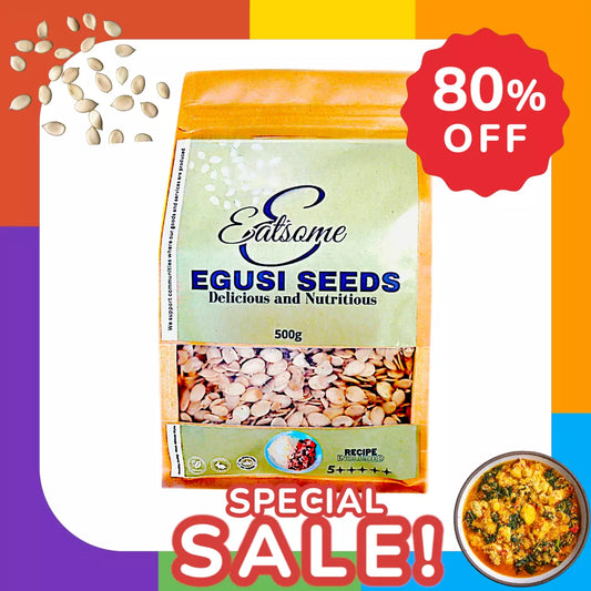 Authentic Hand-Peeled Whole Egusi Seeds – Premium Quality, Nutritious, Ideal for African Dishes like Egusi Soup & Stews - 500g