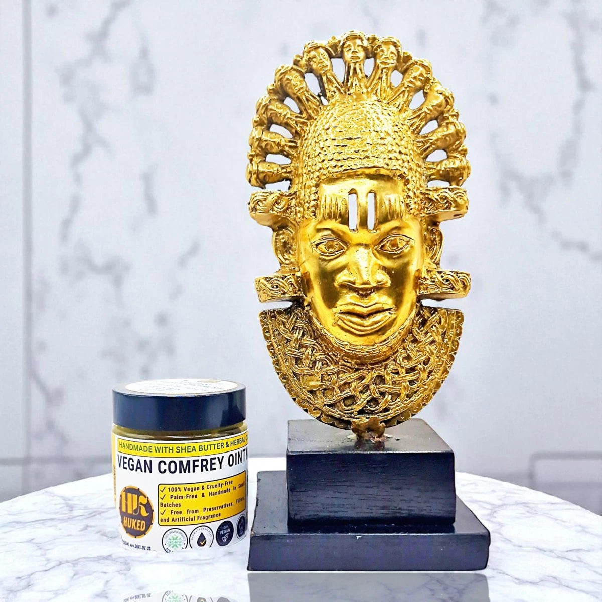 Huked 100% Vegan Comfrey Ointment 120ml | Shea Butter Herbal Balm | Natural Skin Care