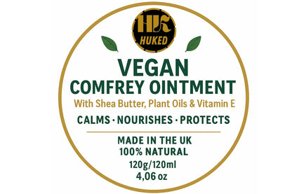 Huked 100% Vegan Comfrey Ointment 120ml | Shea Butter Herbal Balm | Natural Skin Care