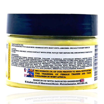 Men’s Brightening Body Cream | 120ml | Shea Butter, Kojic Acid, Arbutin & Licorice Extract | Skin Tone Even & Hydration – UK