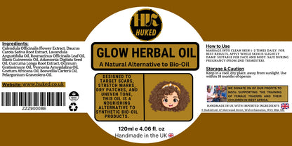Herbal Glow Oil 120ml – Natural Bio-Oil Alternative for Stretch Marks & Scars