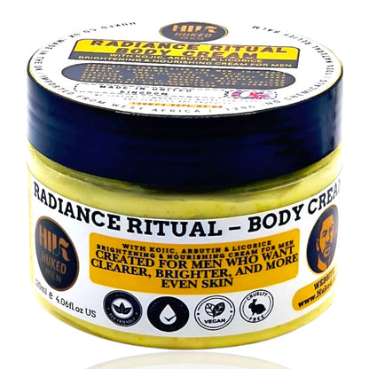 Men’s Brightening Body Cream | 120ml | Shea Butter, Kojic Acid, Arbutin & Licorice Extract | Skin Tone Even & Hydration – UK