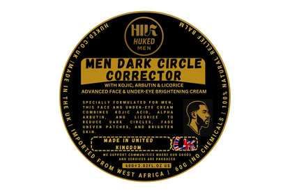 Huked Men Dark Circle Corrector Face Cream – Kojic, Arbutin & Licorice 60g (UK)