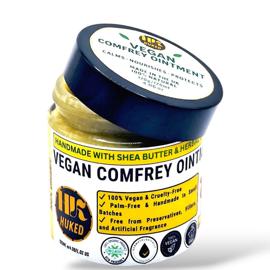 Huked 100% Vegan Comfrey Ointment 120ml | Shea Butter Herbal Balm | Natural Skin Care