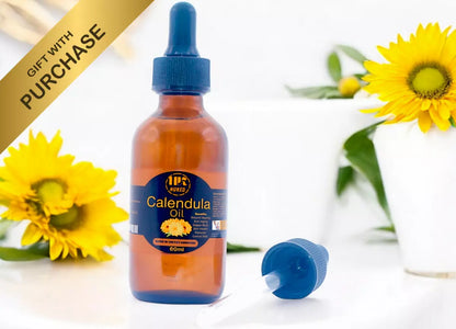 Huked Calendula Oil – Natural Skin Soothing & Healing Oil for Irritation, Moisturizing & Anti-Aging | Ideal for Eczema, Burns, & Sensitive Skin + Free Gift + Free Next Day Delivery - 60ml