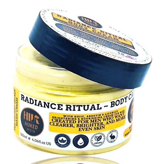 Men’s Brightening Body Cream | 120ml | Shea Butter, Kojic Acid, Arbutin & Licorice Extract | Skin Tone Even & Hydration – UK